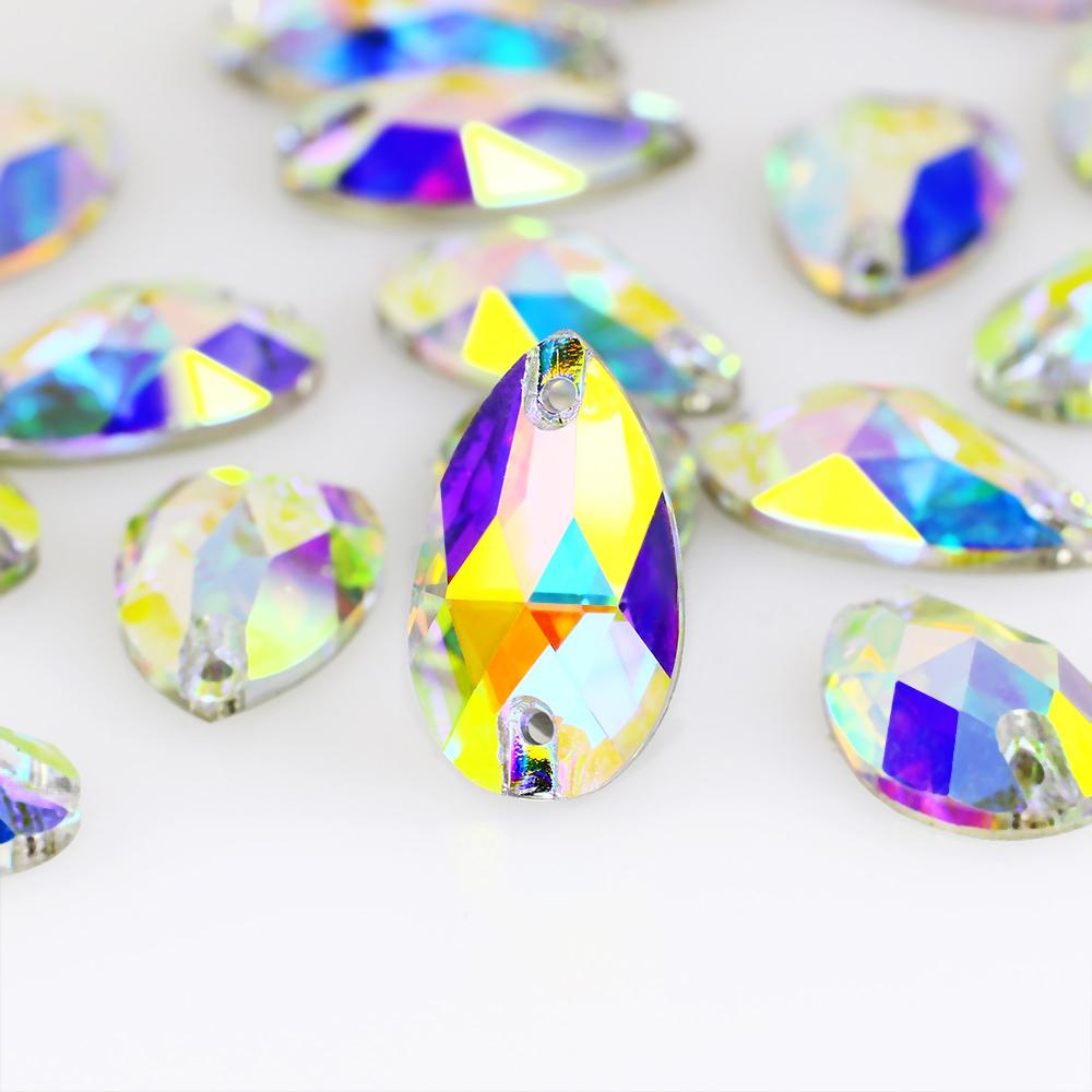 Dongzhou Waterdrop Sew On Rhinestones Flatback Crystal Loose Crystal Stone Beads Garment Shoes Diy Sewing Accessories