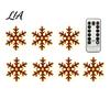 Christmas Atmosphere Ambient Light 7PCS Wooden Wall Lights, Warm LED Backlight Glowing Silhouette Decorative Elk Figures Pendants, Rustic Style