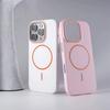 Applicable To IPhone16promax Skin Friendly Matte Contrast Color Thin Circle Magnetic Suction Phone Case Apple 15 Anti Fall Protection Case