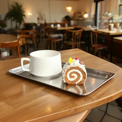 IMEEA 18-10 Stainless Steel Cooking Tray, 25 X 15 Cm, Dishwasher Safe, Shallow, Square, for Deep Frying and Tempura, Silver, for Commercial Use