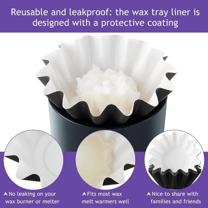 100pcs Wax Melt Liners Reusable Wax Warmer Leakproof Candle Warmer Liners Wax Tray for Scented Wax, Electric Wax Warmers Pluggable Wax Melter