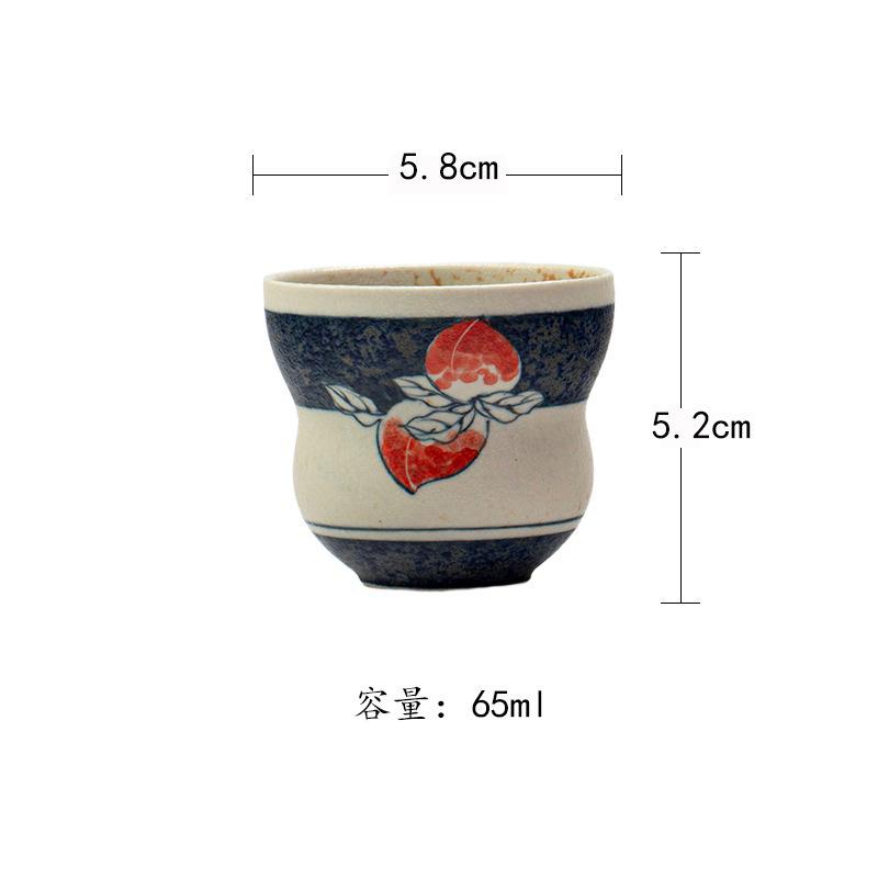 

2pc/lot Hand-painted Peach Teacup Elegant Tea Bowl Single Cups Tea-tasting Personal Cup Chazhan Master Cups Cafes Craft 65ml As Your Choose