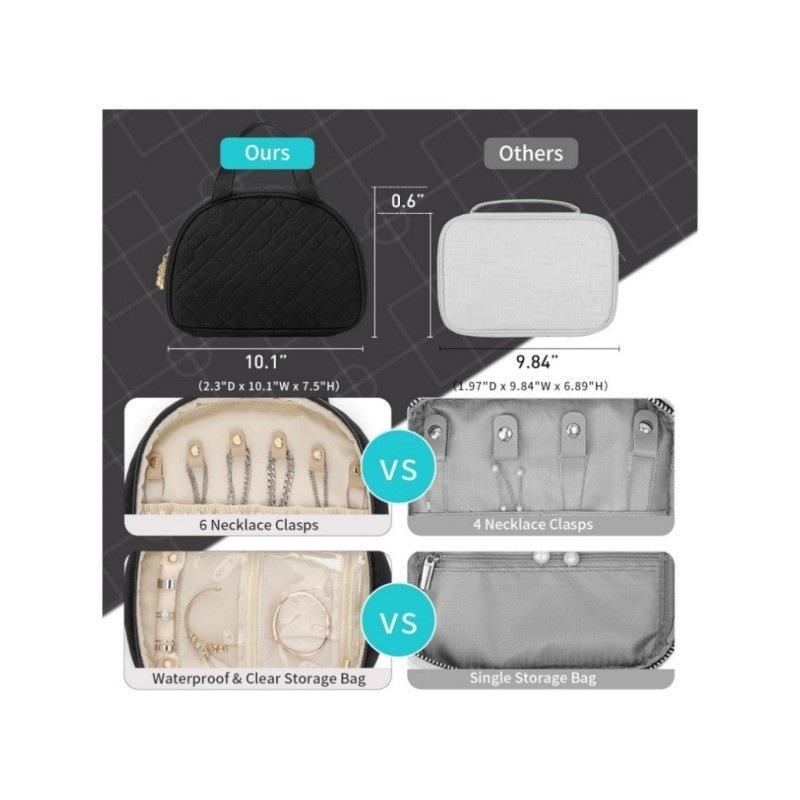 Travel Storage Box Jewelry Storage Bag Binder with Jewelry Bag Transparent Brochure Zipper Storage