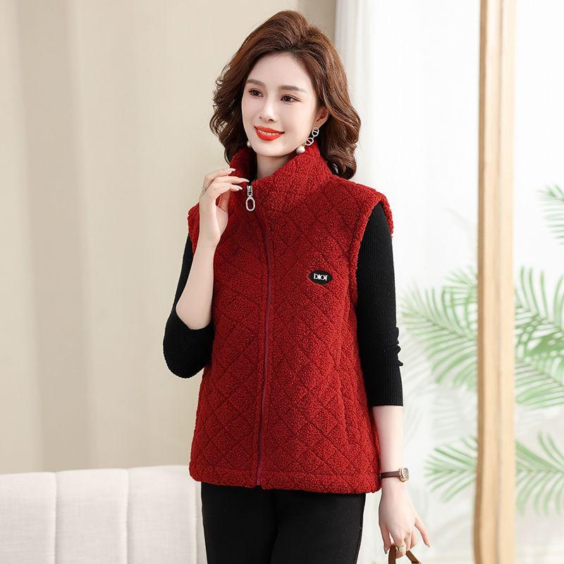 Autumn Lamb Wool Vest Women's Winter Clothing Thickened Granular Wool Vest