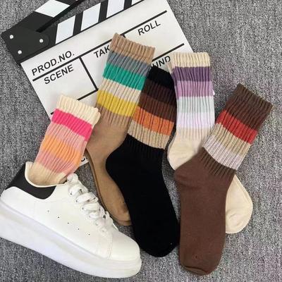 5Pairs Breathable and Absorb Sweat Mid Tube Women's Socks In Autumn and Winter Ins Trendy and Versatile Women's Socks Size34-42