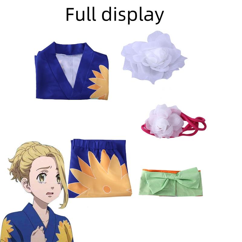 Anime Tokyo Revengers Sano Ema Cosplay Japan Kimono with Wig Girdle Headwear Halloween Carnival Party Costumes