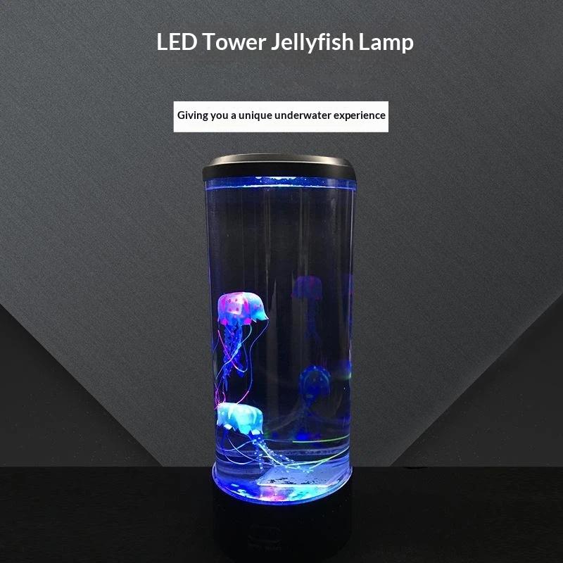 Color Changing Jellyfish Lamp Usb/Battery Powered Table Night Light Children'S Gift Home Bedroom Decor Boys Girls Birthday Gifts