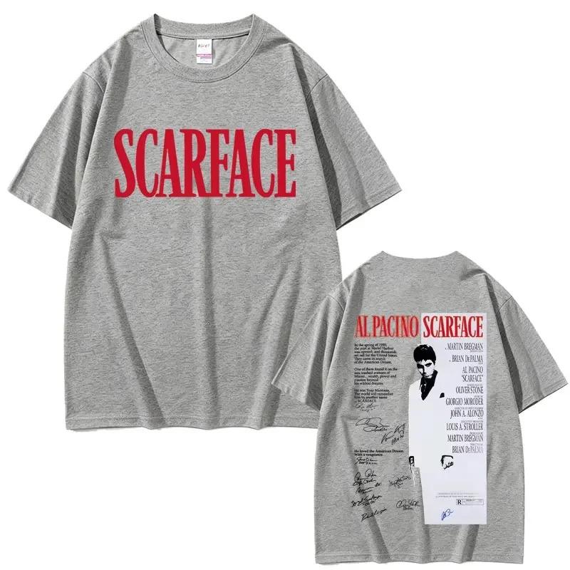 90er Klassiker Gangsterfilm Scarface Merch T-Shirt Retro Tony Montana Al Pacino Unisex Mode Locker für Damen und Herren T-Shirt