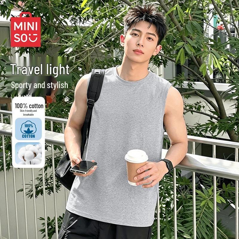 MINISO Men's Pure Cotton Sleeveless Tank Top