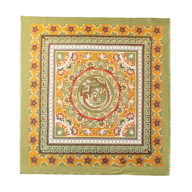 2025 autumn new cashmere green silk wool silk scarf high-end women s scarf air-conditioned room silk shawl 70*70+1*2cm