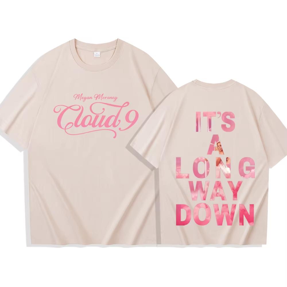 Megan Moroney Cloud 9 Tour Its A Long Way Down Tshirt Men Women Harajuku Short Sleeve Oneck Casual top Gift Springsummer new