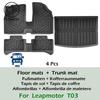LHD Car Floor Mats For Leapmotor T03 2024 2025 2026 Cargo Liners Waterproof Non-slip Trunk Mat Protector Foot Pads Car Carpets