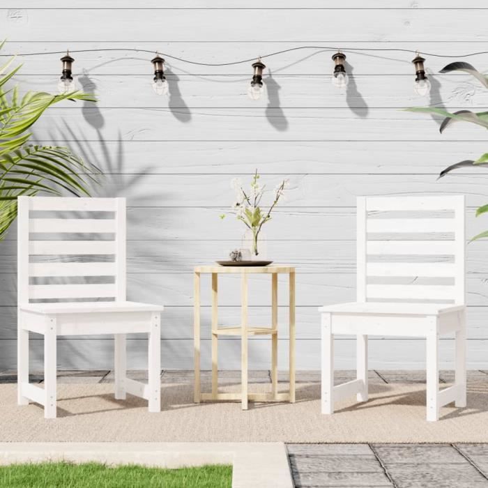 VidaXL Garden Chairs 2 Pcs White 40.5x48x91.5cm Solid Pine Wood 824026