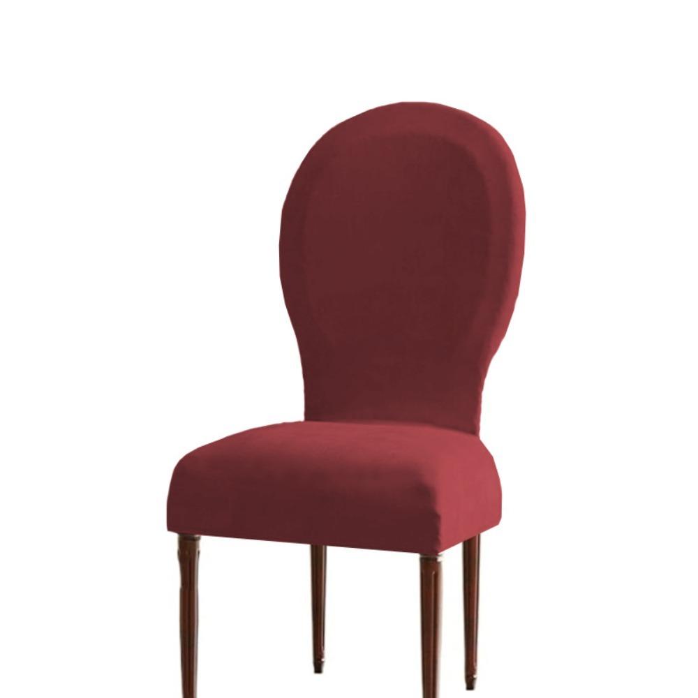 Thickened Velvet Round Back Dining Chair Cover Stain-resistant Chair Dust Cover Hotel красный