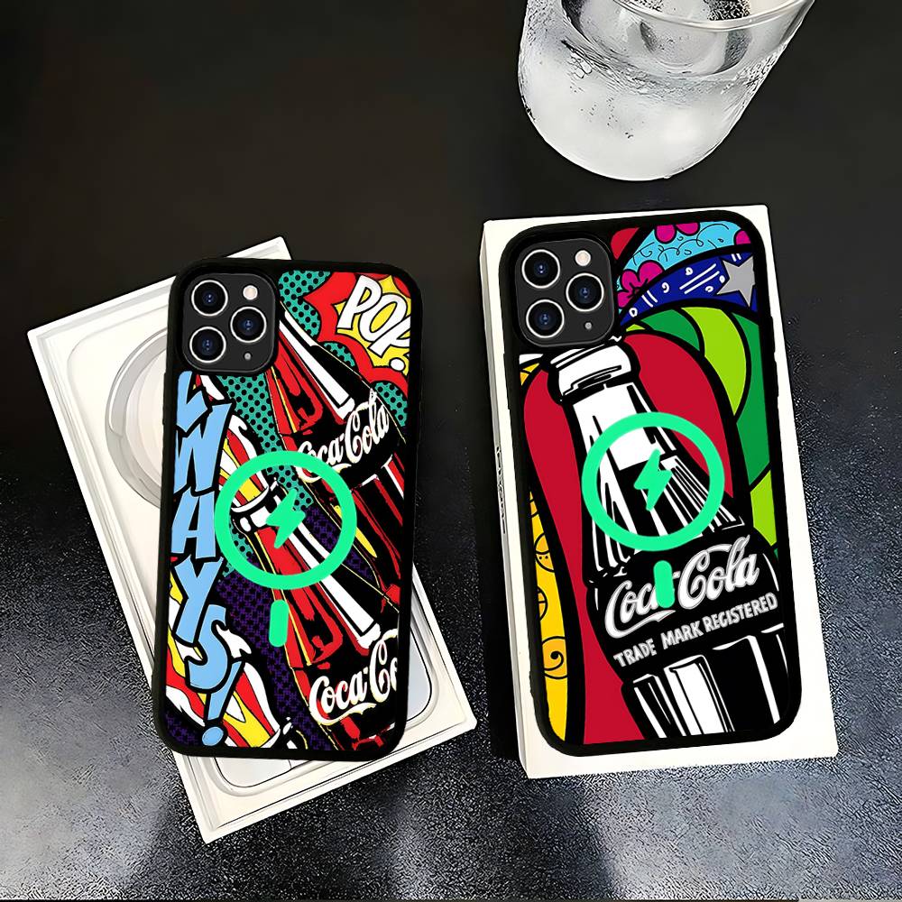 C-CocaS-Fashion Cola Phone Cover For IPhone 17 16 15 14 13 12 11 Pro Max Mini For Magsafe Magnetic Wireless Charge