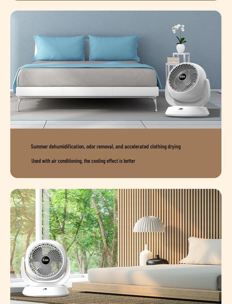Compact Multi-Functional USB Tabletop Air Circulation Fan for Home and Office