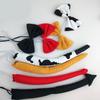 Animal Cosplay Accessory Set 3Pcs Costume Set Cow Ear Headband Bowtie Plush Tail Set Cosplay Party