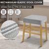 4 Pcs Stretch Rectangle Bar Stool Covers with Elastic Band Washable Protective Saddle Seat Cover for Home Office Without Back