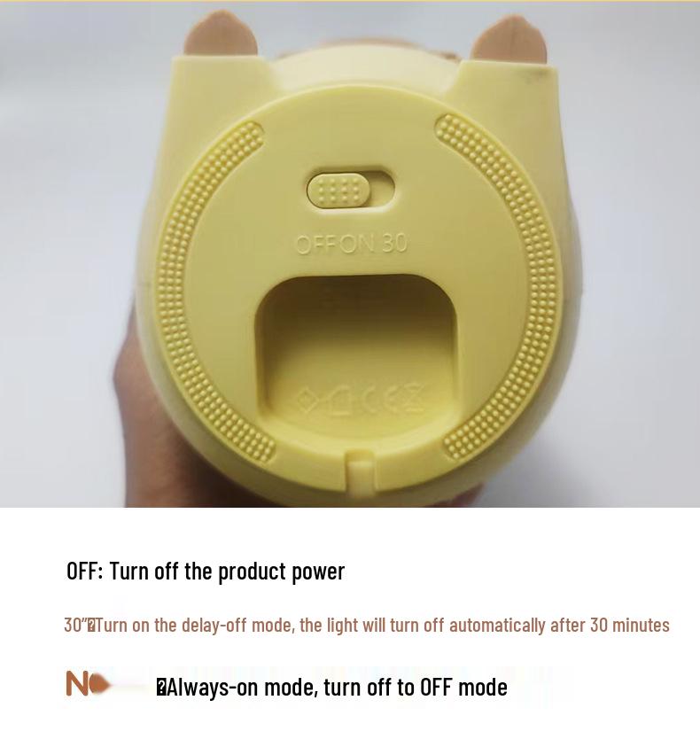 Capybara Silicone Night Light - Tap-Activated Cute Bedside Desk Lamp