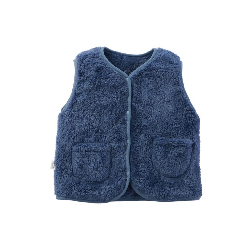 1-5 Years Kids Warm Fleece Vest Sleeveless Button Top