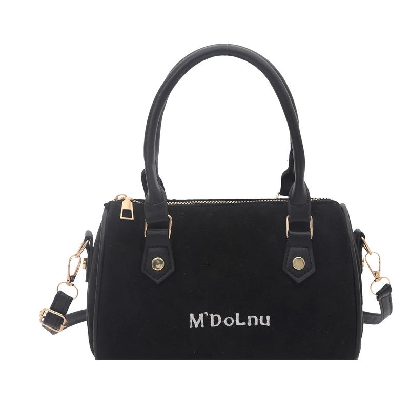 Новая Бостонская Сумка Через Плечо на Одно Плечо Матовая Винтажная Нишевая Сумка Универсальная Иностранная Сумка Через Плечо чёрный