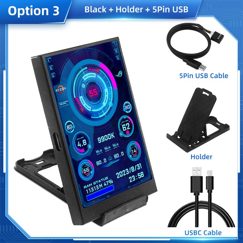 3,5palcový sekundární monitor IPS USB Type-C 320×480 AIDA64 Zobrazovač stavu CPU GPU RAM HDD pro Windows 10/11