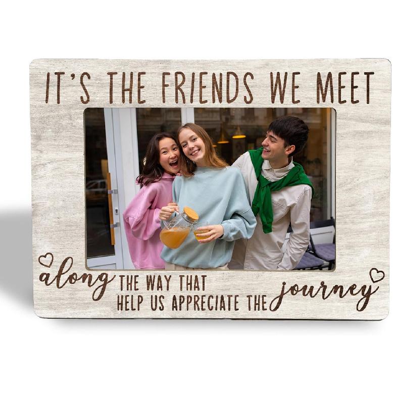 Best Friends Picture Frame - The Girls Friend Besties Wooden Photo Frame 4x6, Friend Soul Sister Gifts
