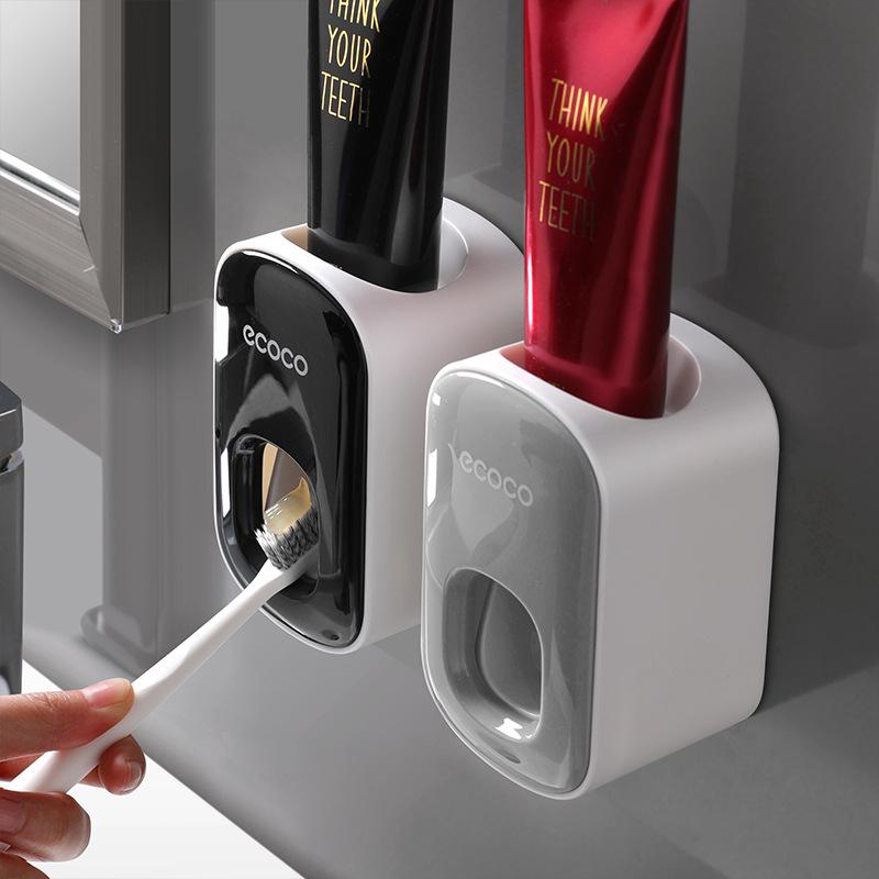 Yikeke Automatic Toothpaste Dispenser & Wall-Mounted Storage Rack Set