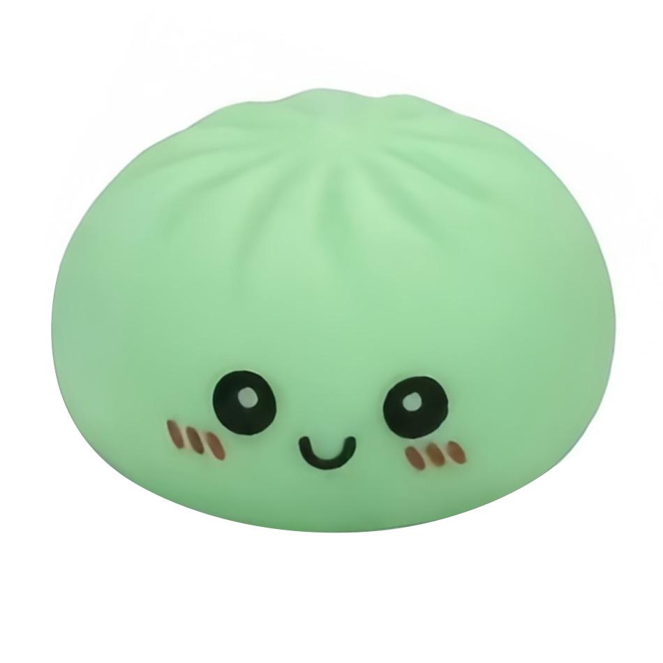 Aesthetic Led Bun: Glowing Bubble Spitting Squeeze Toy, Realistic Food Ornament, Solid Gel Sensory Stress Reliever, Gift