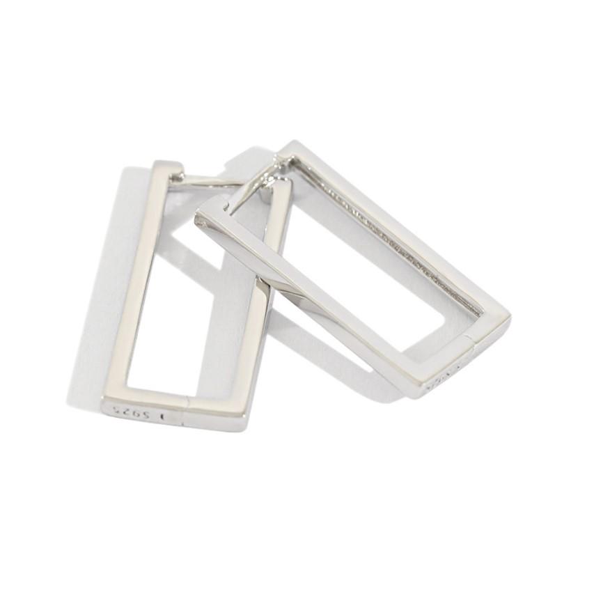 Geometric Plain Hoop Earrings 925 Silver Hoop Earrings for Women Rhodium Plated Sterling Silver 925 Earrings