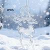 2/3 Pieces of Acrylic Deer-Shaped Ornaments, Two Styles To Choose From, Christmas Creative Deer-Shaped Pendants, Realistic Transparent Hangin