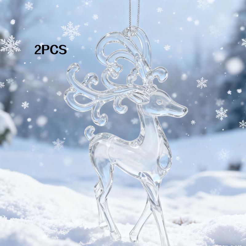 

2/3 штуки акриловых украшений в форме оленя, два стиля на выбор, рождественские креативные подвески в форме оленя, реалистичные прозрачные подвески