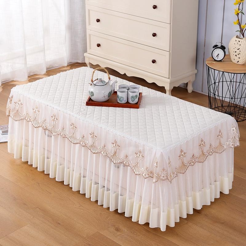 Lace Tablecloth Refinement Red Rectangular Dining Coffee Table Cover Cloth Living Room Home Decoration European-style Dust Cover