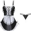 Seductive Lace Maid Lingerie: Tempting Uniform with Passionate Suspenders