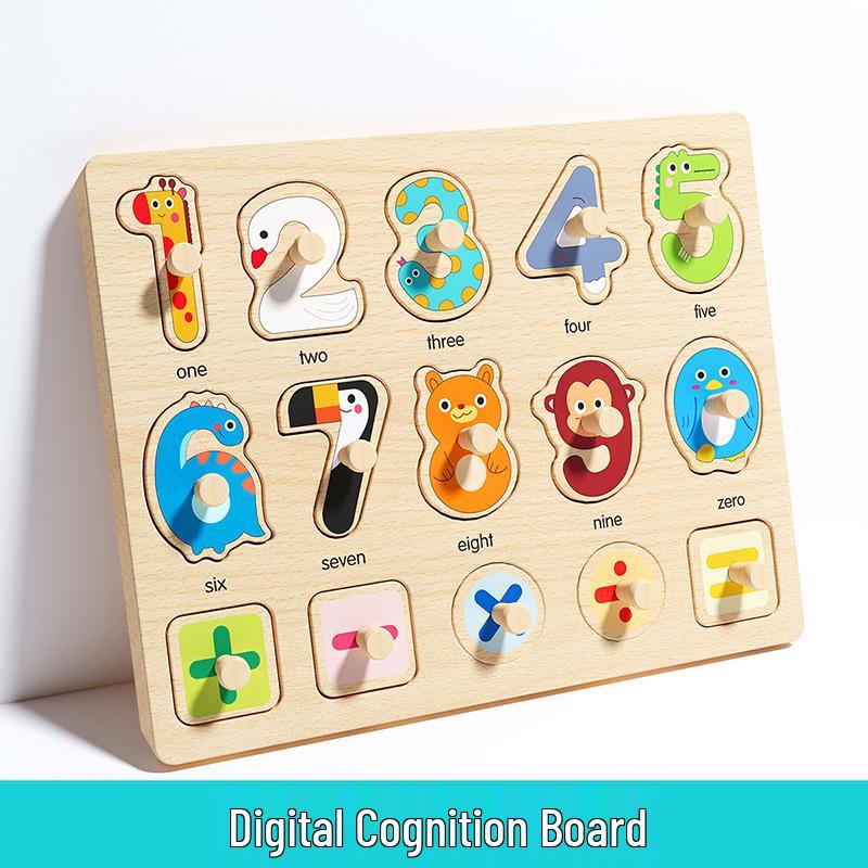 Montessori Grasping Puzzle Board for Infants (1-2.5 Years) - Shape Matching Blocks