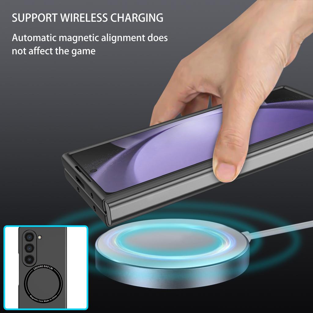 Wireless Charging Fall Protection Case for Samsung Galaxy Z Fold7 5G Fold 7 Fold6 Fold 5 6 4 3 Fold4 Fold5 Fold3 Funda Bag