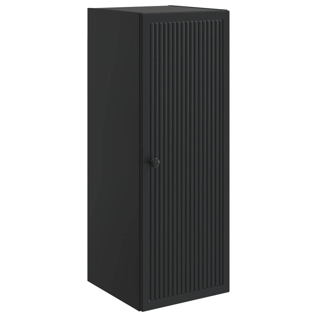 Wall Mounted Cabinet Black 33 X 34.5 X 90 Cm Particleboard