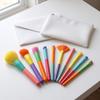 10Piece Dopamine Rainbow Makeup Brush Set with UltraSoft Bristles for Face and Eyes