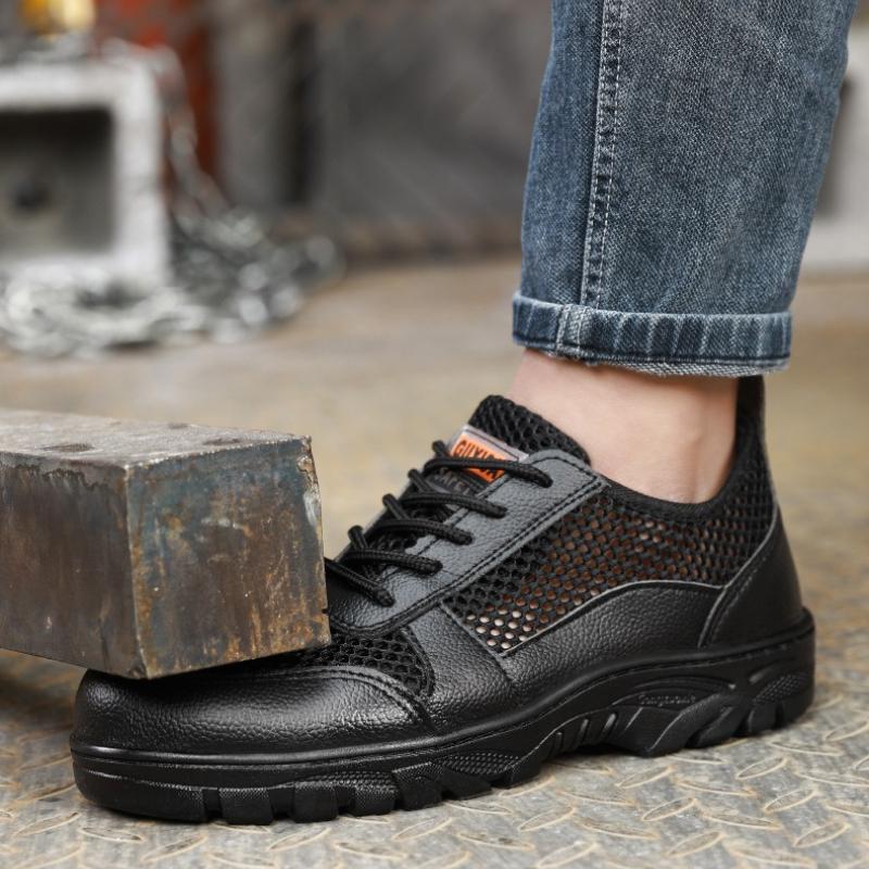 Fashion Summer Mesh Shoes Men Sneakers Work Puncture-Proof Safety Shoes Men Steel Toe Shoes Breathable Light Men's Casual Shoe