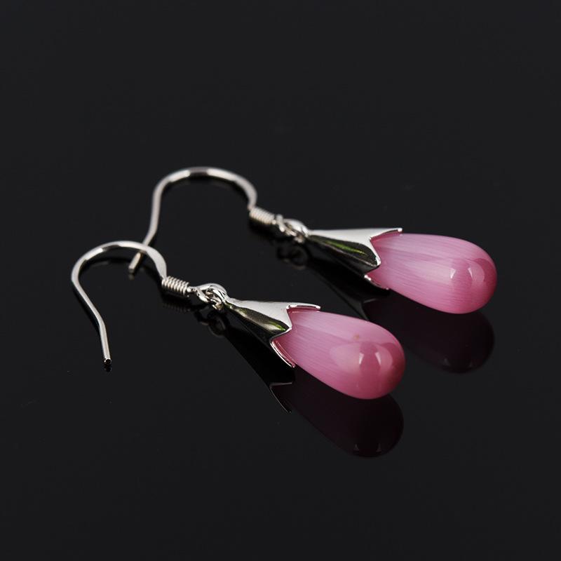 

Korean Style Bridal Earrings - Elegant Dangle & Stud Earrings for Women (E131) розовый