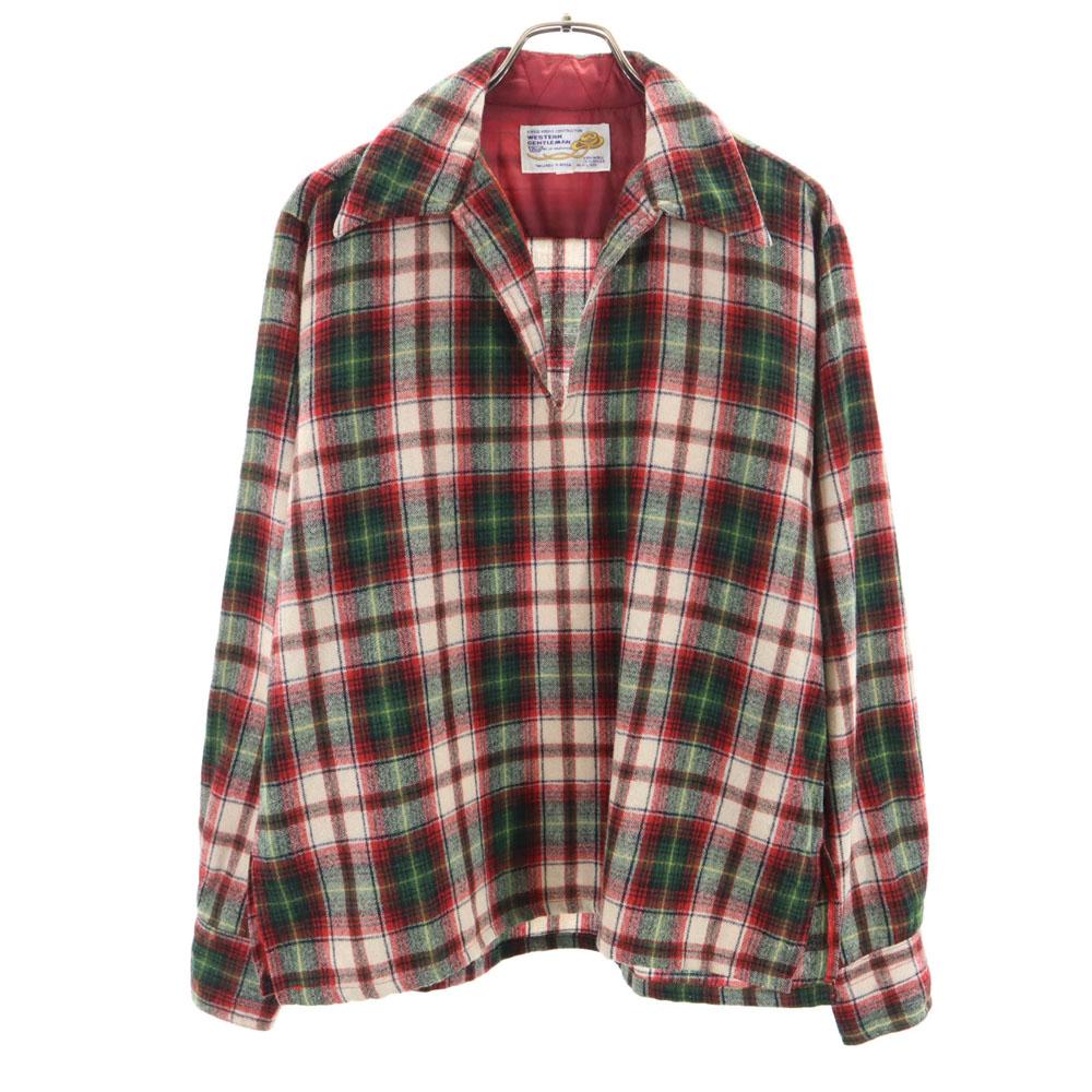 

WESTERN GENTLEMAN 70-е Фланелевая рубашка с длинным рукавом на пуговицах из шерстяной смеси, винтажный клетчатый узор, мужская, б/у