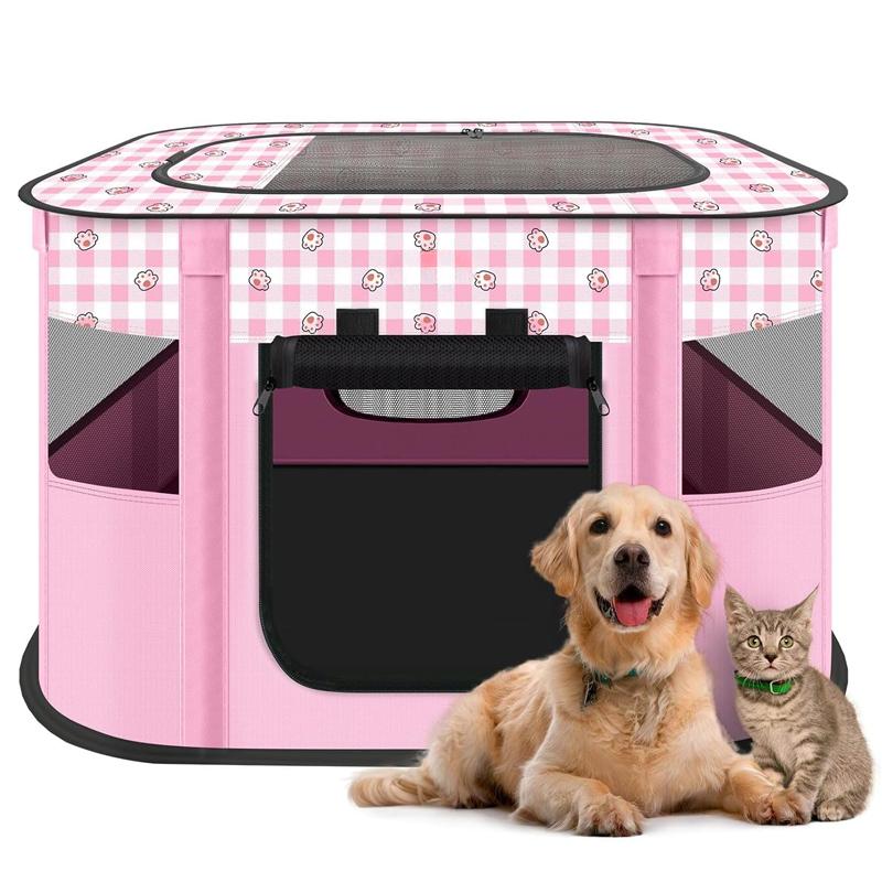 Foldable Portable Pet Playpen Cat Delivery Room For Pet Birthing Center Crates Kennel Outdoor Indoor Dog Playpen Travel Camping