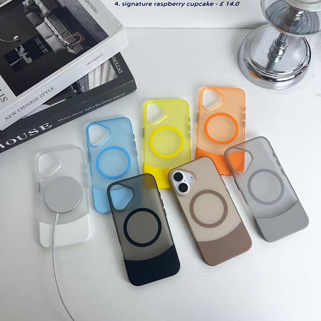 Applicable To Apple 16PROMAX Skin Matte Mobile Phone Case iPhone15 Up and Down Plug Magnetic PC Anti-drop Protective Case
