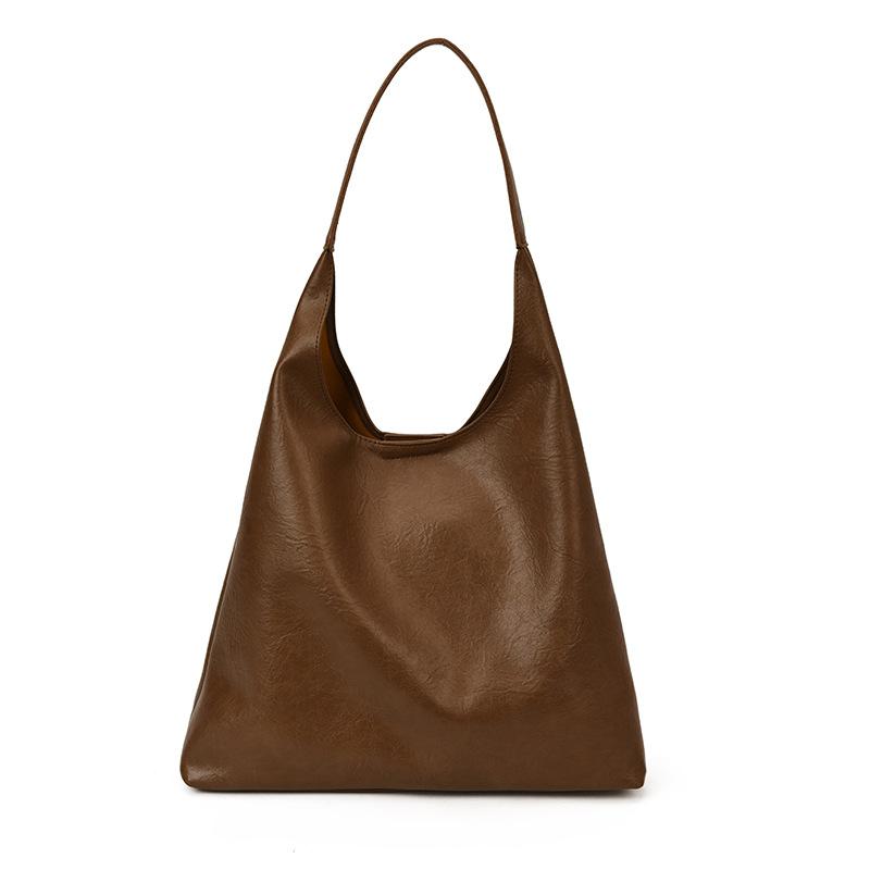 Large Capacity Tote Bag Women's 2025 New Retro Trend Fashion Simple Casual Versatile Shoulder Bag