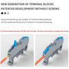10Pcs CMK420 Din Rail Terminal Block 4mm2 11AWG Electrical Cable Connector  for Electronics Wiring