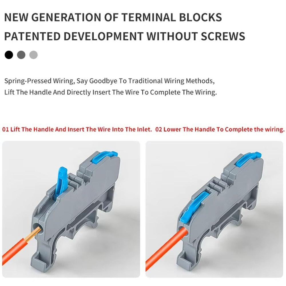 10Pcs CMK420 Din Rail Terminal Block 4mm2 11AWG Electrical Cable Connector for Electronics Wiring