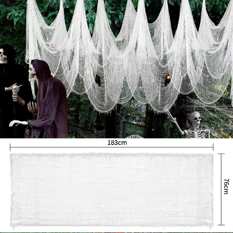 

1-5pcs Black GauzeHorror Haunted Houses Decor Black Creepy Cloth PartyHome Doorway Wall Gauze Terror Scene Props 1Pack
