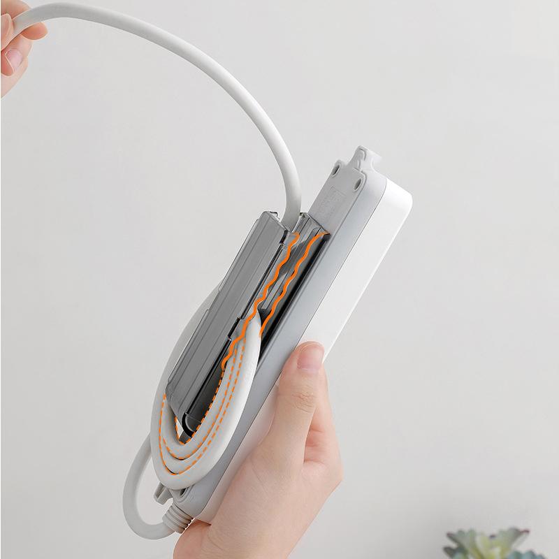 Wall-Mounted Holder Punch-Free Plug Fixer Self-Adhesive Socket Fixer Cable Power Strip Holder Cable Wire Organizer Rack