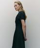Ia Wool Silk Tuck Volume Dress (Black)