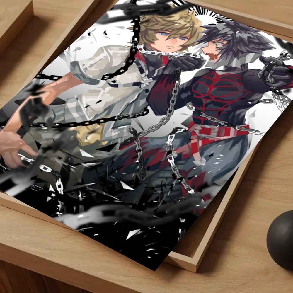 1pc Nordic Kingdom Hearts Anime Poster Self-adhesive Art Waterproof Paper Sticker Coffee House Bar Room Wall Decor